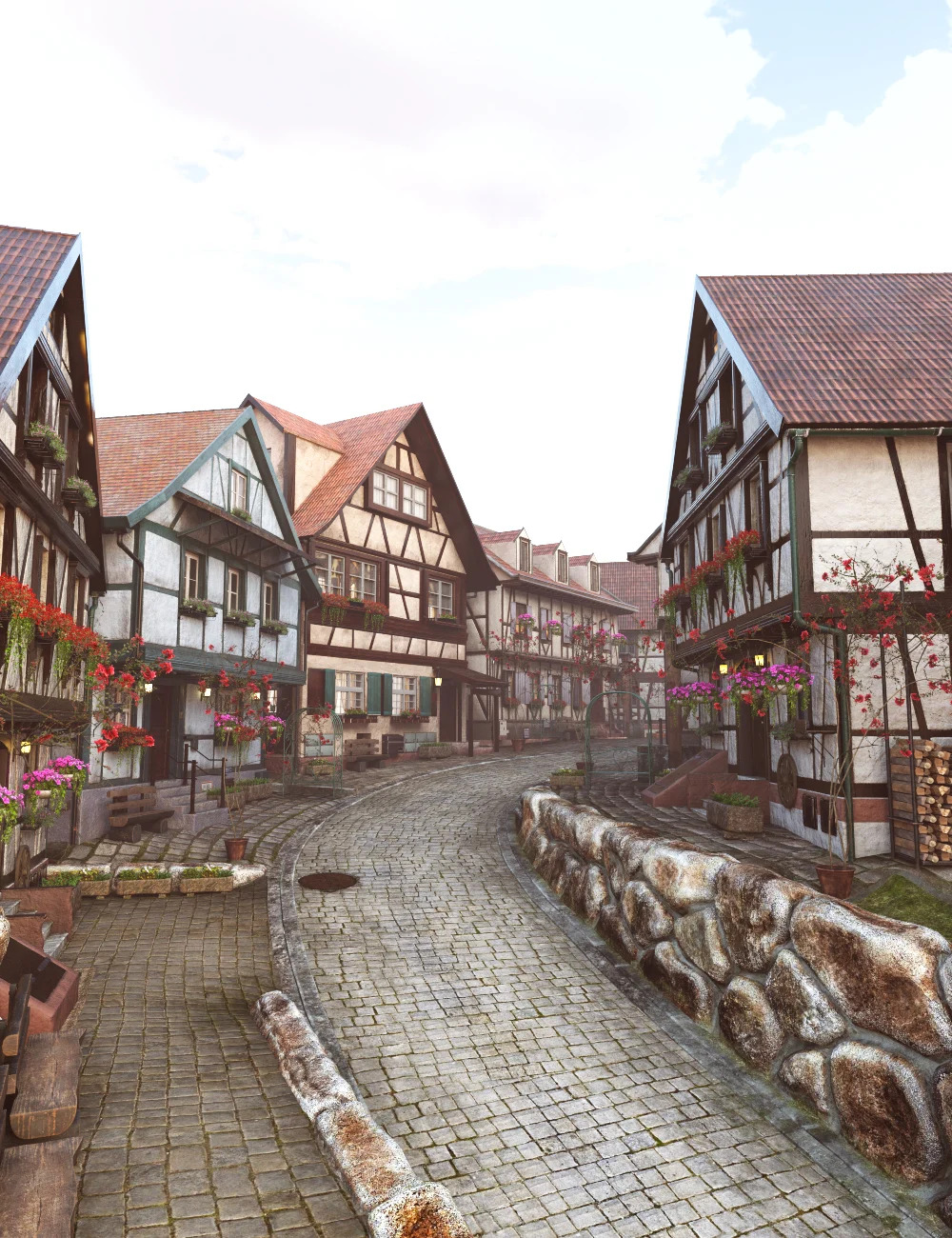 Cover image for Explore XI German Village for Daz3D: Bavarian Environment and Props